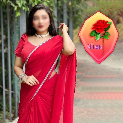 𝐅𝐫𝐞𝐞 𝐑𝐨𝐬𝐞 𝐅𝐥𝐨𝐰𝐞𝐫-Main materials georgate stone saree